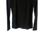 Palinda Henley Blouse Womens L Black Scoop Neck Long Sleeve Ribbed Stretch NWT Size L Photo 3