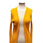 Simon Miller Limosa Ribbed Knit Midi Open Front Cardigan Sweater Size Small Yellow Photo 4