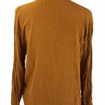 Vintage 90s ERA Yellow Ochre Crinkle Textured Long Sleeve Button Up Shirt Loose Photo 1