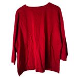 Karen Scott II V-Neck 3/4 Sleeve Knit Top Comfy Casual Red 2X Photo 1