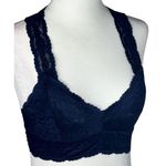 Free People NWOT Intimately  Lace Bralette Bra Small Dark Gray Galloon Racerback Photo 0