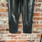 Abercrombie & Fitch Abercrombie Black Vegan Leather High Rise Straight Ankle Pants, 26 Photo 5