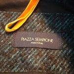 Piazza Sempione  Teal Tweed‎ Neck Tie Cropped Wool Jacket Italy 40 Photo 5