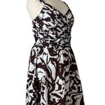 Ashley Stewart Dress Surplice Top Fit Flare Cotton Brown White Women’s Size 18 Photo 1