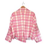 Anthropologie Maeve  Plaid Double Breasted Cropped Blazer Pink White Plus Size 3X Photo 3