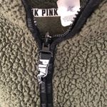 Victoria's Secret PINK  Green Teddy Bear Zip-Up Sweater - Sz medium Photo 1