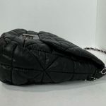 Chico's Quilted Puffer Baguette Black Bag Photo 4