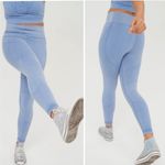 Aerie Offline by  High Rise Seamless Ribbed 7/8 Leggings in Oat Small Photo 9