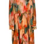 Spartina 449 NWT Edwina Maxi Dress Peach Coral Botanic Garden Watercolor Painted Photo 0