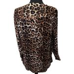 Chico's  Women Leopard Print Long Sleeve Pull Over Tunic Shirt Size 0 4/6 Cuffs‎ Photo 5