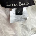 Lida Baday White Ruffled Sleeveless Tank Top Women's 10 Lace Sheer Silk Blend Photo 3