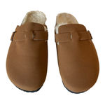 Boston style clogs, lined faux shearling Brown Size 8 Photo 0