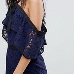 Adelyn Rae NWT  Tracy Ruffle Haltnerneck Lace Hem Dress Photo 4