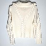 La Ligne Bastien Cable Knit 1/2 Zip Wool Pullover Sweater Cream Ivory Sz XS White Photo 5