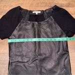 Rebecca Minkoff Lambskin Leather Combo Alma Short Sleeve Zip Top Photo 10