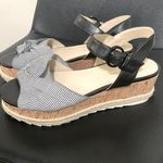 Marc Fisher  flinn nautical stripe ankle strap Platform Sandals woman size 8 Photo 0