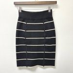 ALC Frank A.L.C. Womens Striped Knit Stretch Pencil Skirt Black XS Photo 1