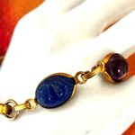 Vintage Egyptian Revival Scarab Gold tone Bracelet Photo 7