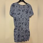Susina Navy Floral Short Sleeve Romper Size Small Blue Photo 2