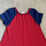 LuLaRoe Good condition red & blue‎ baseball tee-  Carly dress size XXS Photo 6