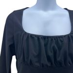 ASOS DESIGN Womans Blouse Size 16 Milkmaid Y2k Baby‎ Doll Whimsigoth Square Neck Black Photo 3