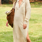 Free People Cream Wool/Cashmere Long Sleeve Midi Dress Photo 0