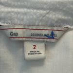 Gap Cotton Off White Tonal Pinstripe Sleeveless Button Up Waist Tie Mini Dress Photo 3