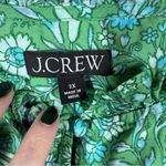 J.Crew  Green Floral Ruffle Trim Short Sleeve Top Photo 3