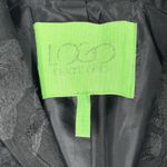 LOGO By Lori Goldstein Logo Lori Goldstein Blazer Womens 4 Black Dark Floral Chiffon Ruffle Witchy Goth Photo 4