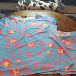 Vibrant Women's Pajama Set in Blue and Pink Size 2X Photo 0
