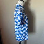 Ibkul Womens Golf Polo Top Shirt Blue White Colorful Athletic Large Photo 4