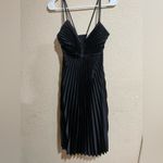 Banana Republic  Solaire black pleated satin midi dress NEW 6 petite Photo 8