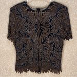 Laurence Kazar Imperfect vintage silk beaded top Paris-New York medium large Photo 1