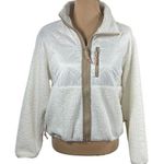 Old Navy Women's Full Zip Sherpa Jacket Cream Brown Size XS Extra Small Photo 0