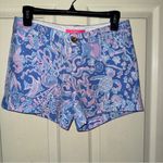 Lilly Pulitzer  Knit Callahan Shorts Boca Blue Sea What I Sea Women’s Size 0‎ Photo 0