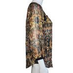 Anthropologie Meadow Rue Blouse Womens Small Black Gold Paisley Marya Peasant Photo 1
