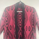 FATE. burgundy and black Aztec print long sleeve open front cardigan size small Photo 1
