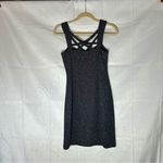 Eliza J Dark Navy Crisscross Strap Cut Out Sparkly Glitter Mini Dress Size 2 Photo 3