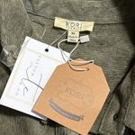 Kori  America women’s size XL olive long sleeve corduroy shirt dress snap front Photo 6