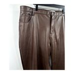 Abercrombie & Fitch 90's Straight Ultra High Rise Brown Faux Leather Pant SZ 37 Photo 2