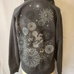 Disney  Parks Disneyland Womens L Mickey Mouse Zip Up Hoodie Raw Hem Fireworks Photo 4