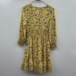Max Studio ‎ Yellow Floral Long Sleeve Dress Photo 4