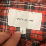Current/Elliott current elliott tella plaid raw edge long sleeve button down shirt Photo 2