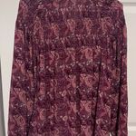 Knox Rose  maroon paisley boho blouse in xs Photo 3