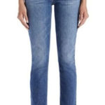 Mother the Dazzler Triple Stack high rise tie waist jeans great awakenings 27 Blue Photo 0