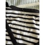Torrid Classic Fit Black White Stripe V-Neck Short Sleeve T-shirt Size 0 NWOT Photo 2