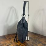 Dolce & Gabbana Black Logo Jacquard Hobo Shoulder Bag Leather Trim Ring Detail Photo 4