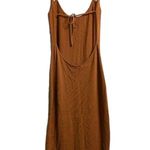 Weekend Stories Brown Rust Spaghetti Straps Open Back Tie Bodycon Midi Dress XS Photo 2