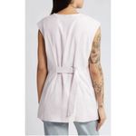 Top Shop Womens Button Front Linen Blend V Neck Oversized Vest Pink Lilac 6 NWT Photo 4