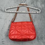 Chico's  Bag Red Orange Quilted Puffer Chain Crossbody Indie Sleek Boho Coquette Photo 2